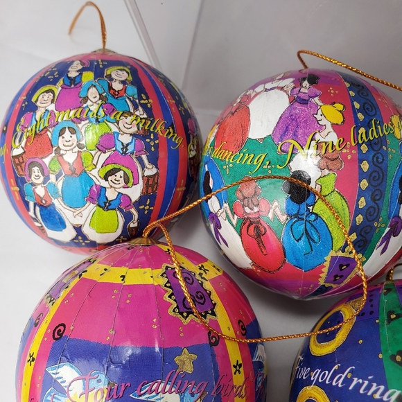 Vintage Paper Mache 12 Days of Christmas Ornaments - Picture 6 of 16